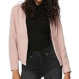 blazer ohne kragen kombinieren Blazer gestreift ONLY Damen Onlanna Short Tlr Noos Blazer, Rose Smoke, 42 EU