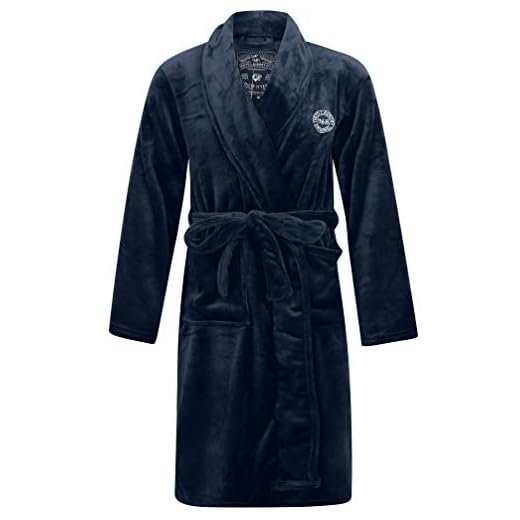 Tokyo Laundry Herr Alps Fleece morgonrock, BLÅ, M