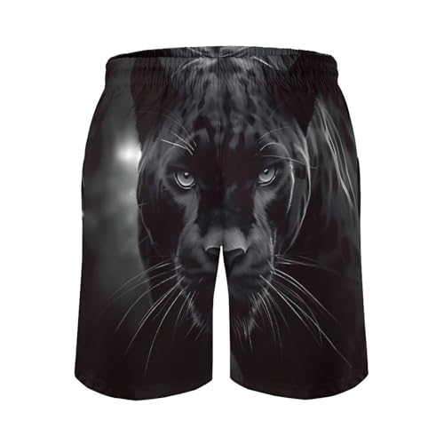 Animal Panther Mens Swim Trunks Quick Dry Hawaii Bathing Suit Board Shorts with Mesh Lining-3