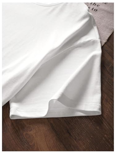 Image of RoseSeek Women's Graphic Letter Tee Crew Neck Drop Shoulder Trendy Summer T Shirt Short Sleeve Vintage Car Print Top