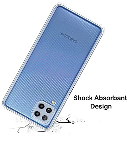 Image of Soft Flexible Silicone Back Cover Compatible with Samsung Galaxy M32, Transparent Case + Screen Guard