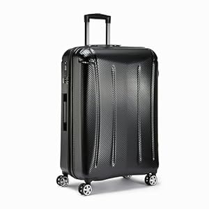 Amazon Basics 30-Inch Hardside Checked Luggage With TSA Lock, Hardshell Suitcase With Wheels, Expandable For Up to 12.5% More Space, With Scratch-Resistant Surface, 8 Multi-directional Wheels, Black