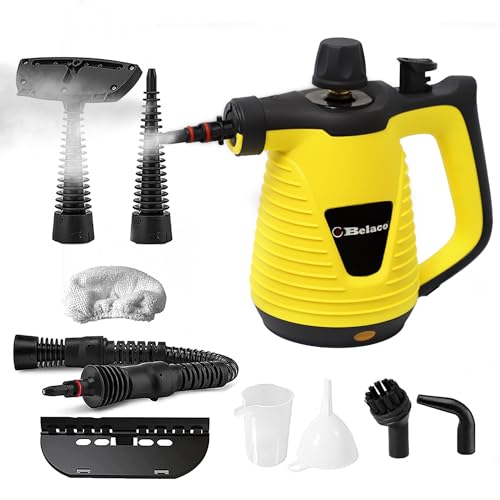 Belaco Handheld Steam Cleaner 1050W, Pressurised Multi-Purpose Steam Cleaner with 9 Accessories, Upholstery & Multi-Surface Steamer for Home, Sofa, Bathroom & Car – BS-C388