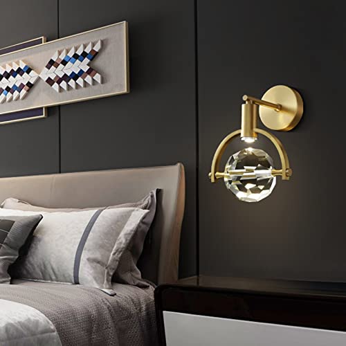 Lámpara de pared de cristal de 5W y aplique moderno dorado 5