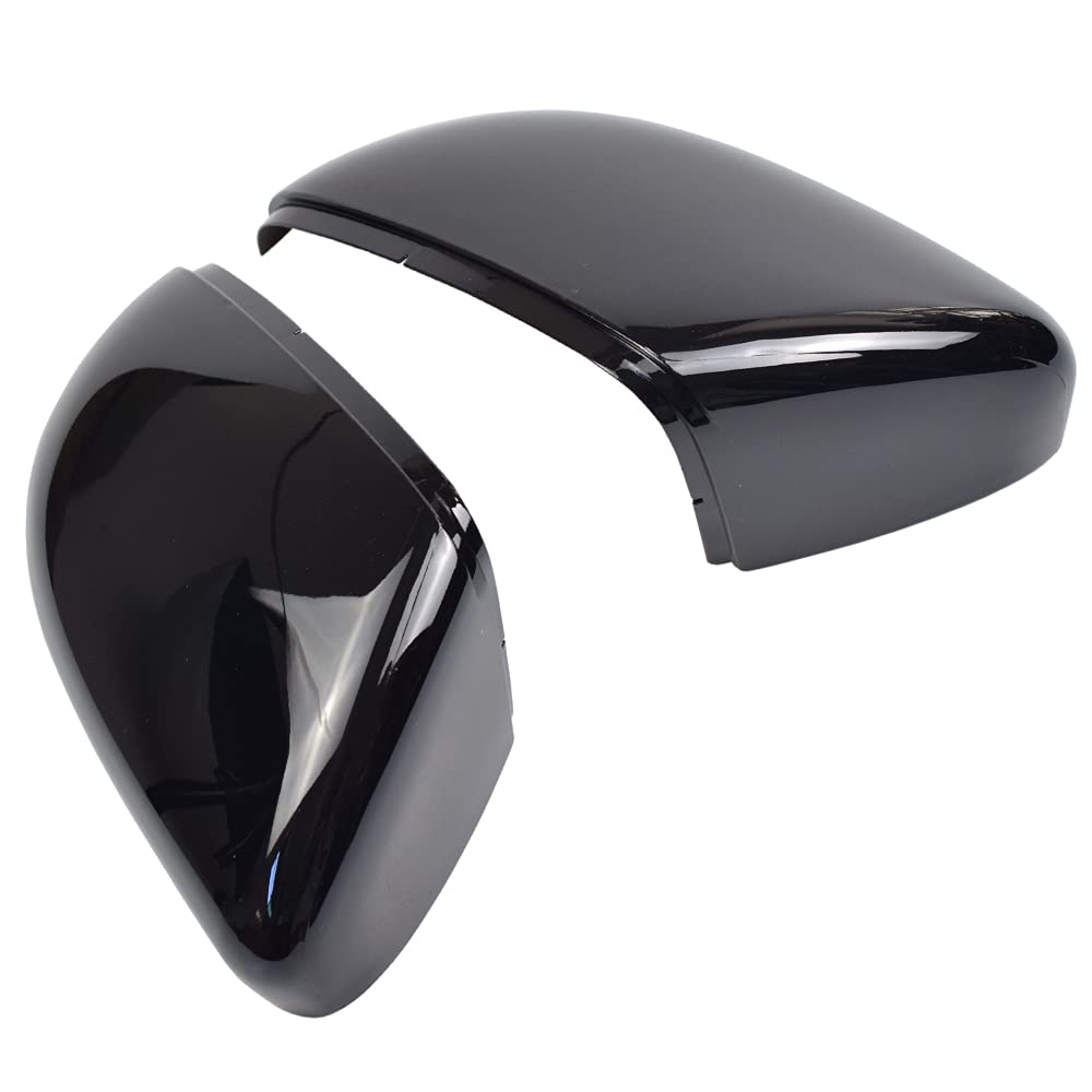 1 Paio Calotta Specchio Retrovisore a Sinistra Destra Coperchi a specchio laterale per Golf 6 MK6 T-ouran (Nero Brillante)