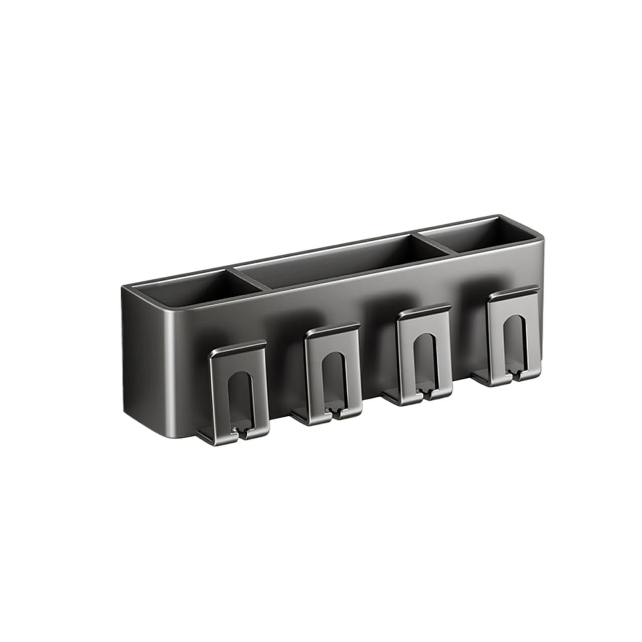 Estante para Cepillos de Dientes Portaspazzolino Multifunzionale Nero portaoggetti Rimovibile e Lavabile Senza Foratura portaspazzolino da Parete