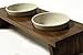 KMG Designs designer pet food bowl set walnut