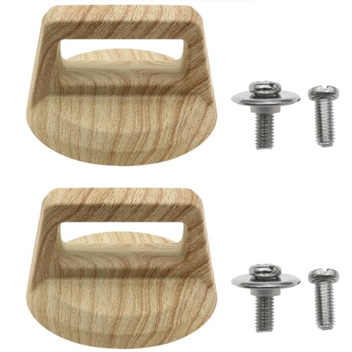 safycaby 2 PCS Universal Pot Lid Top Replacement Knob Pot Lid Cover Knob Handle for Kitchen Cookware Light-Colored Wood Grain