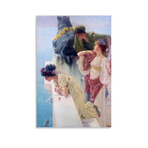 YYUEQIL Lawrence Alma Tadema Prints A Coign for Vantage   Lienzo decorativo para pared, pintura fotográfica, decoración de habitación, decoración del hogar, sin marco, 60 x 90 cm