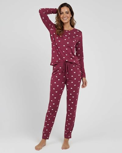 Image of Real Essentials 2 Pack: Women's Long Sleeve Pajama Sets - Soft Comfy 2 Piece PJ Set Matching Ladies Sleepwear (Plus Size)