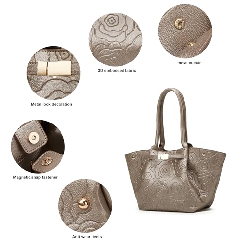 Image of Women Fashion Handbags Wallet Tote Bag Shoulder Bag Top Handle Satchel Purse Set 4pcs