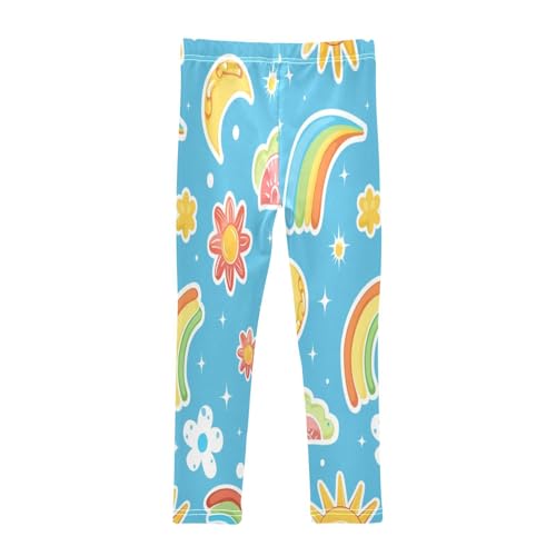 Toddler Girls Leggings Printed Yoga Pants Leggings Sun Cloud Rainbow for Kids2