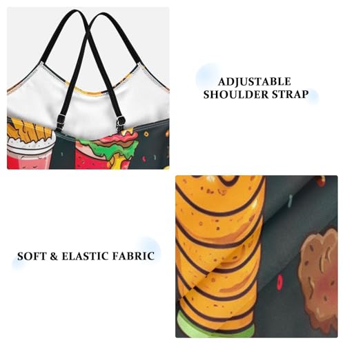 Colorful Fast Food Hamburgers Toddler One Piece Swimsuit Girl, Girls Athletic Swimsuit, Beach Bathing Suits Girls3