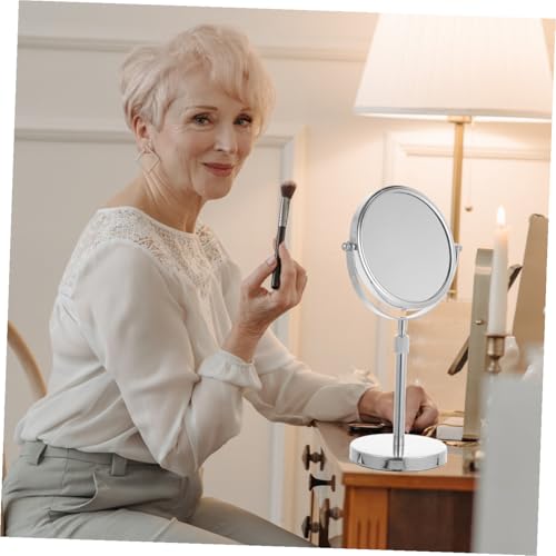 Miroir de Maquillage Rotatif Métal Double Face Stable Contre Reflets - 7