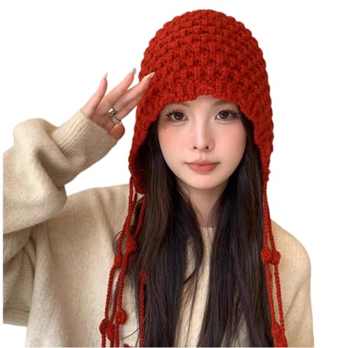 Women Girls Winter Handmade Crochet Knitted Beanie...