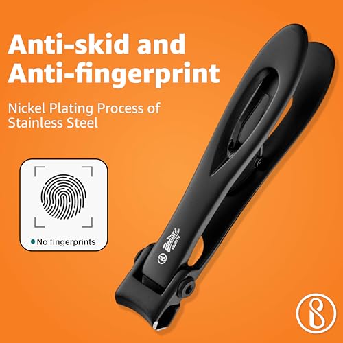 Image of Beaute Secrets Nail Cutter for Men Toe Nail Cutter for Thick Nails Cutting Clipper Trimmer for Women Wide-Opening Sharp Jaws Stainless Steel Large Nail Clippers Set with Nail File
