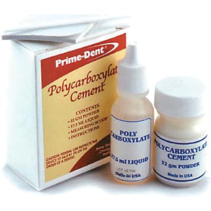 Prime Dental 010-036 Polycarboxylate Luting Cement Kit Powder & Liquid