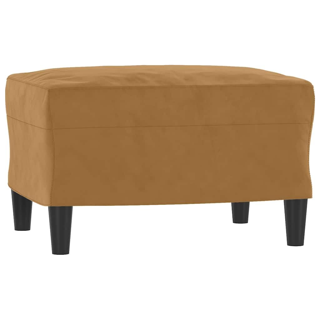 Canapé 3 Places Marron en Velours avec Repose-Pieds inclinable, Meuble de Salon Moderne, canapé modulable avec Espace de Rangement, idéal pour séjour ou Appartement