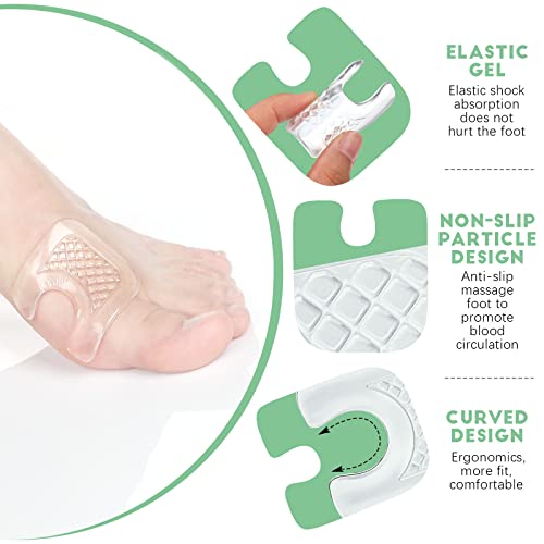 Image of Funtery 20 Pieces Callus Pads for Feet, U-Shaped Gel Self-Adhesive Waterproof Inserts, Suitable for Sneakers, High Heels, Boots, Sandals, and More (Pack of 2)