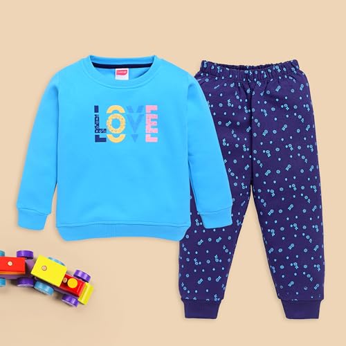 Image of LuvLap Baby Girls Full Sleeve Sweatshirt & Pyjama Set
