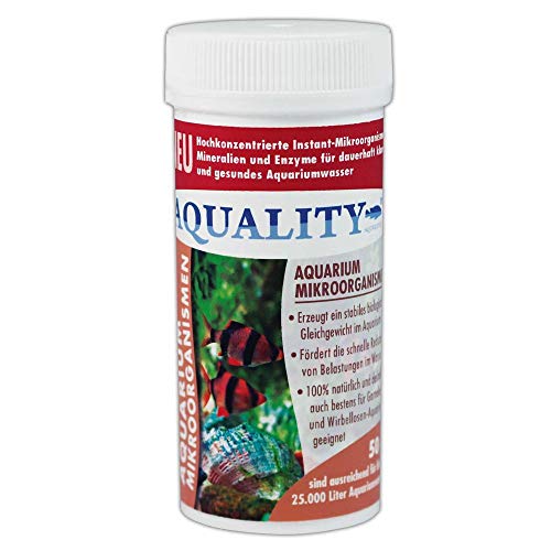 NEUHEIT: AQUALITY Aquarium Mikroorganismen 50 g (Hochkonzentrierte Instant-Mikroorganismen, Mineralien, Enzyme - Stabiles Gleichgewicht - Abbau Schadstoffe)