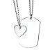 ANAZOZ Bijoux Fantaisie Collier Acier Titane Homme and Femme Couple Lovers Love Puzzle Argent
