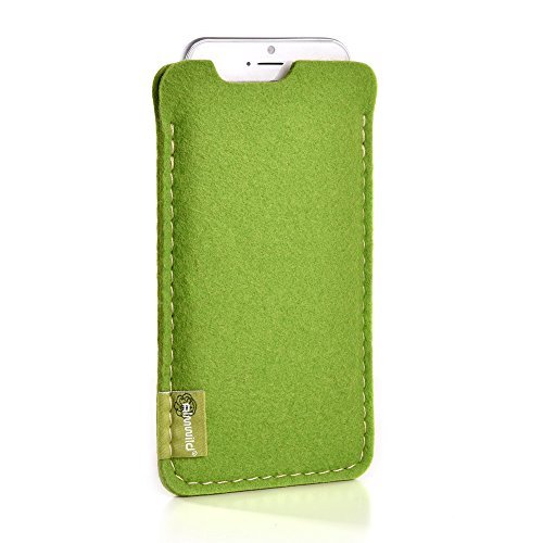 ALMWILD® Hülle, Tasche für Apple iPhone 8, iPhone SE (2020). Aus Filz, in Mai- Grün. Handyhülle aus Filz in Bayern handgefertigt! Cover