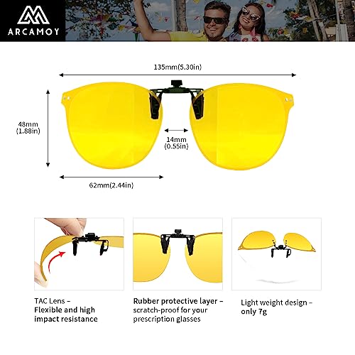 Image of Clip on Sunglasses Over Prescription Glasses Polarized Anti Glare Flip Up UV Protection Glasses For Men Women