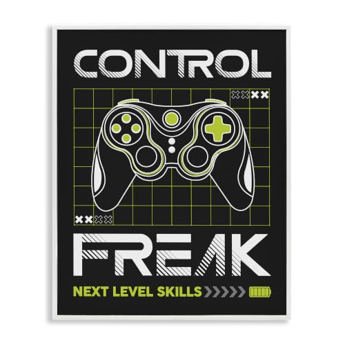 Control Freak Gaming Phrase, 11 x 14 Inch Framed Giclée Print