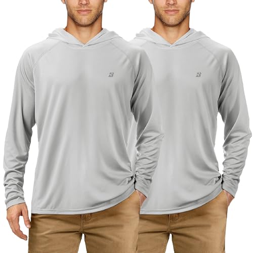 Image of Roadbox Mens Fishing Sun Hoodie, Long Sleeve UPF 50+ UV Protection Shirts