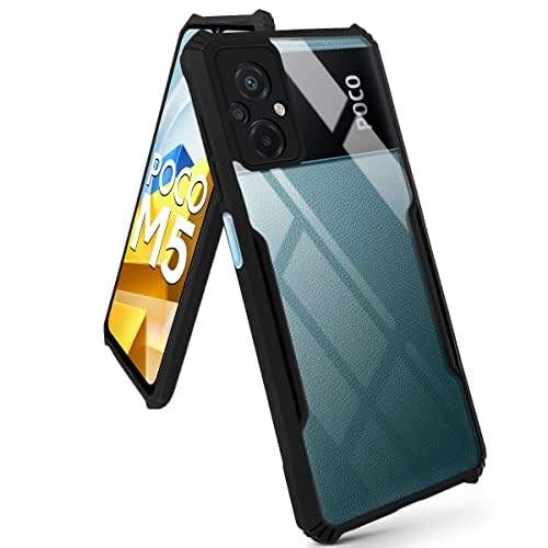 Image of Jkobi Back Cover Case for Poco M5 (Shockproof with Polycarbonate Clear Panel | Professional Black)