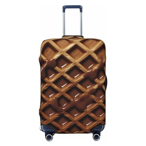 Travel Luggage Cover Chocolate Waffles Spandex Suitcase Protector Washable Baggage Covers Fashion Elastic Scratch-Resistant Luggage Cover Protector Fits 18-32 Inch Luggage