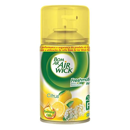 Aromatizador Bom Ar Spray Automático Freshmatic Limão siciliano e baunilha, Refil 250ml