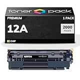 TONER PACK 12A Q2612A Cartucho de Toner Compatible para HP Laserjet 1010 1012 1015 1018 1020 1022 1022n 1022nw 3020 3030 3050 3052 3055 M10 05 M1 319 M1319f (1 Unidad)