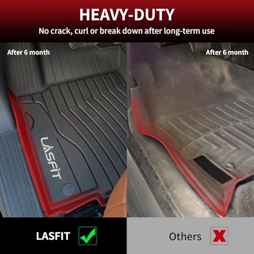 Image of LASFIT Floor Mats for Mercedes Benz GLE 2016-2019 & ML Class 2012-2015 | Fit for GLE & ML 350 /400 /63 AMG S, All Weather TPE Non-Slip Easy to Wash, 1st & 2nd Row Car Mats, Black