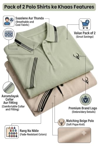 Image of Lymio Polo T Shirt for Men | Men Casual T-Shirt | Polo Available in Combo Pack of 2 (Polo-40-43)