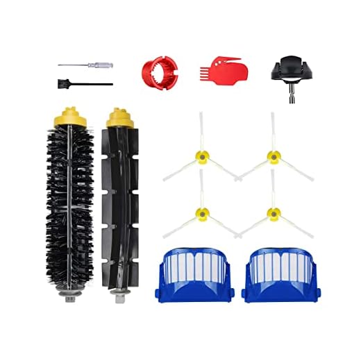 Piezas de repuesto de accesorios para aspiradora iRobot Roomba serie 500/600:676,606,605,671,698,692,675,697,694,595,etc.Incluye 1 rueda giratoria,cepillo de cerdas,4 cepillos laterales y 2 filtros