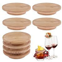 imposyu 8 Stück Weinglas Topper Wine Glass Charcuterie Topper Holz Weinglas Aufsatz Wineglas Charcuterie Topper für Party Zubehör Untersetzer für Vorspeisenteller und Desserts