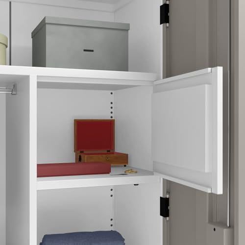 Image of Interio by Godrej Slimline 2-Door Digital Printed Steel Almirah (Snowscape Warm Grey), 1-Year Warranty, 1 Locker