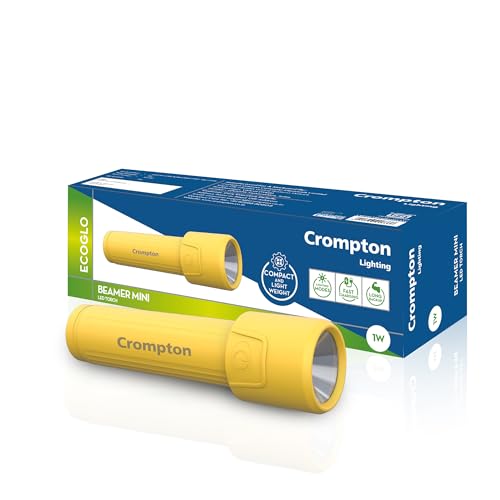 Image of Crompton Rakshak Ultra 4W LED Torch Light | Dual Mode Torch & Lantern | Rechargeable Li-Ion Battery | USB-C Fast Charging | Upto 11 Hours Backup | Compact Emergency Torch | 1 Year Warranty