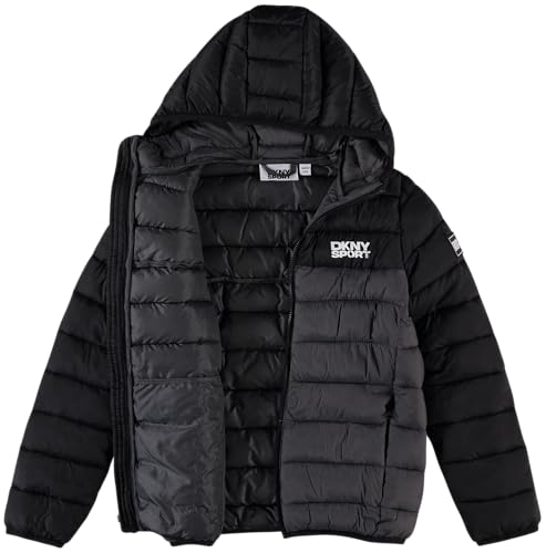 Image of DKNY Boys Puffer Jacket - Midweight Insulated Wind Water Resistant Hooded Puffer Winter Coat - Quilted Winter Jacket for Boys