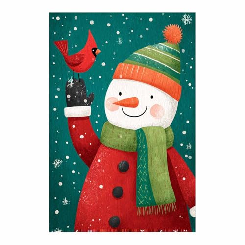 Toile de Noël bonhomme de neige pour salon chaleureux en hiver et Nouvel an