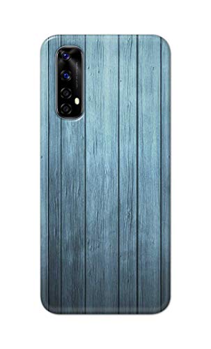 Image of Printed Hard Back Cover Case for Realme Narzo 20 Pro | Realme 7 | Realme Narzo 30 4G Back Cover (Wooden Blue) -1302
