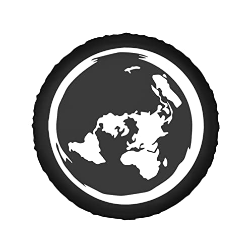 Planet Earth Flat Map Car Spare Tire Cover Universal for Trailers, SUV, Trucks and Many More Vehicles 17 inch3