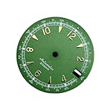 Saharuse 1pc 28.5mm quadrante Orologio Bianco Nero Blu Verde datario Luminoso Adatto for NH35 /NH36/4R/7S Movimento Automatico(Green Gold)