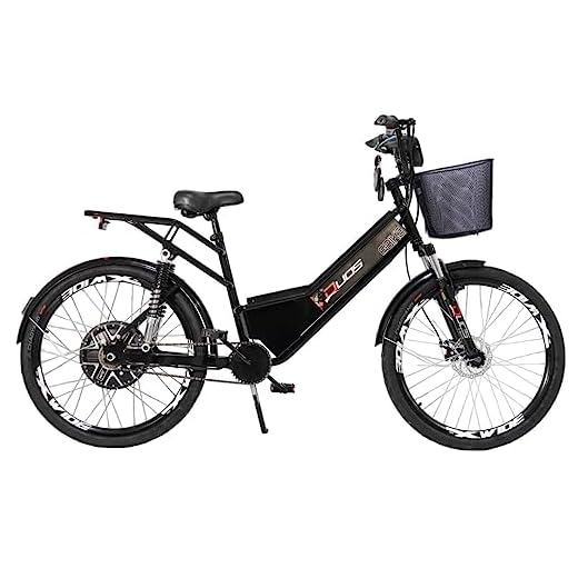 Bicicleta Elétrica Confort FULL 800W 48V 15Ah Cor Preta Com Cestinha