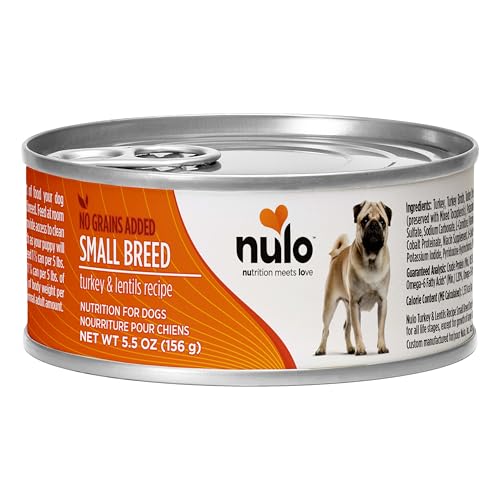 Image of Nulo Small Breed Grain-Free Turkey & Lentils Recipe Adult Wet Canned Dog Food 5.5 Ounce, 24 Cans