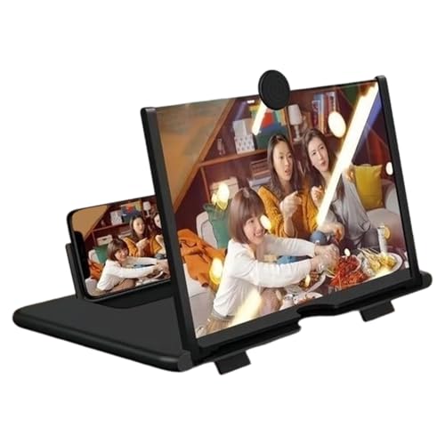 スマートフォン 拡大鏡 - 高精細 折りたたみ スタンド ムービー 拡大器 25センチ | スマートフォン対応 拡大鏡プロジェクター | ビデオ ゲーム 写真 家庭 旅行 用