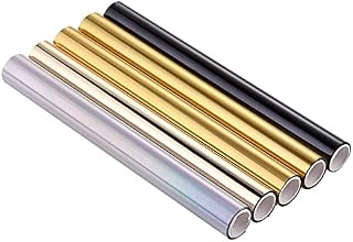 5mx19.3cm 5 Rolls Set Toner Reactive Foil Paper Hot Stamping Wrapping Decorative Paper for Card Making Sparkling Craftwork Scrapbooking Paper Crafts Handmade Foil by Laser Printer and Laminator