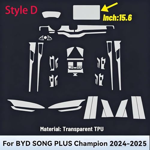 Protector de pantalla TPU para BYD Song Plus 2024 con acabado premium antiarañazos 7